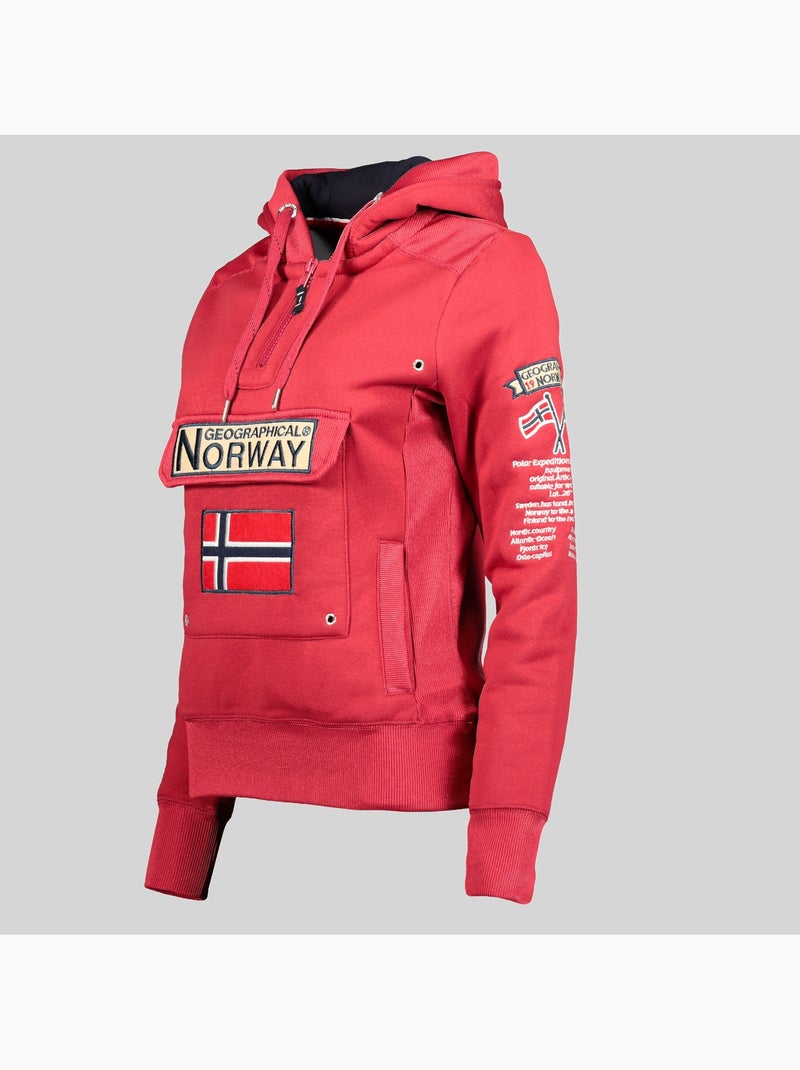 Felpa con cappuccio gymclass – geographical norway Rosso granata - Kiabi