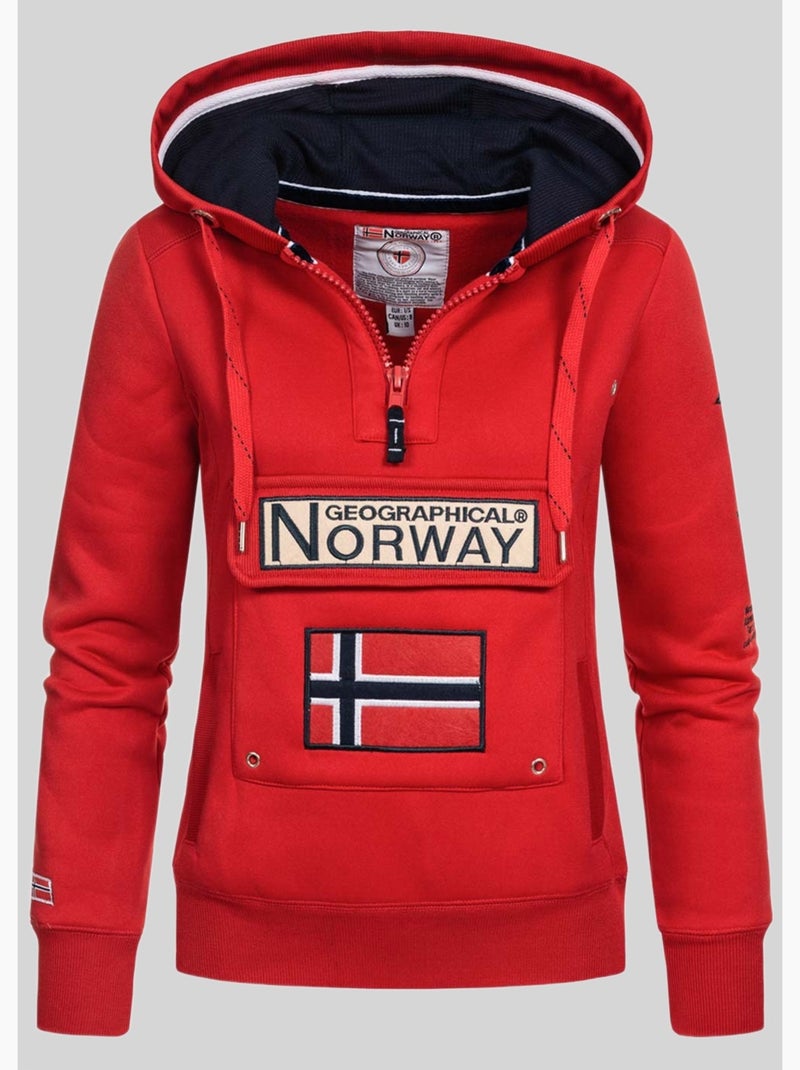 Felpa con cappuccio gymclass – geographical norway Rosso - Kiabi