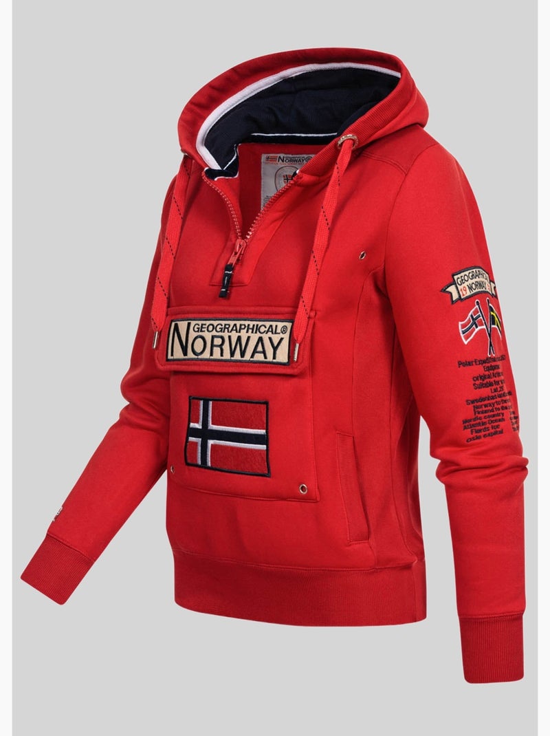 Felpa con cappuccio gymclass – geographical norway Rosso - Kiabi