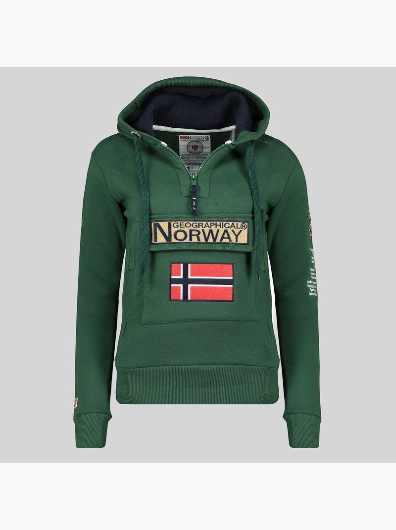 Felpa con cappuccio gymclass – geographical norway Verde abete - Kiabi