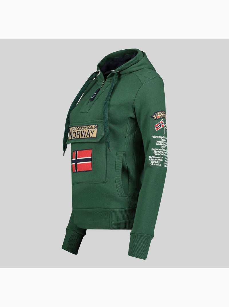 Felpa con cappuccio gymclass – geographical norway Verde abete - Kiabi