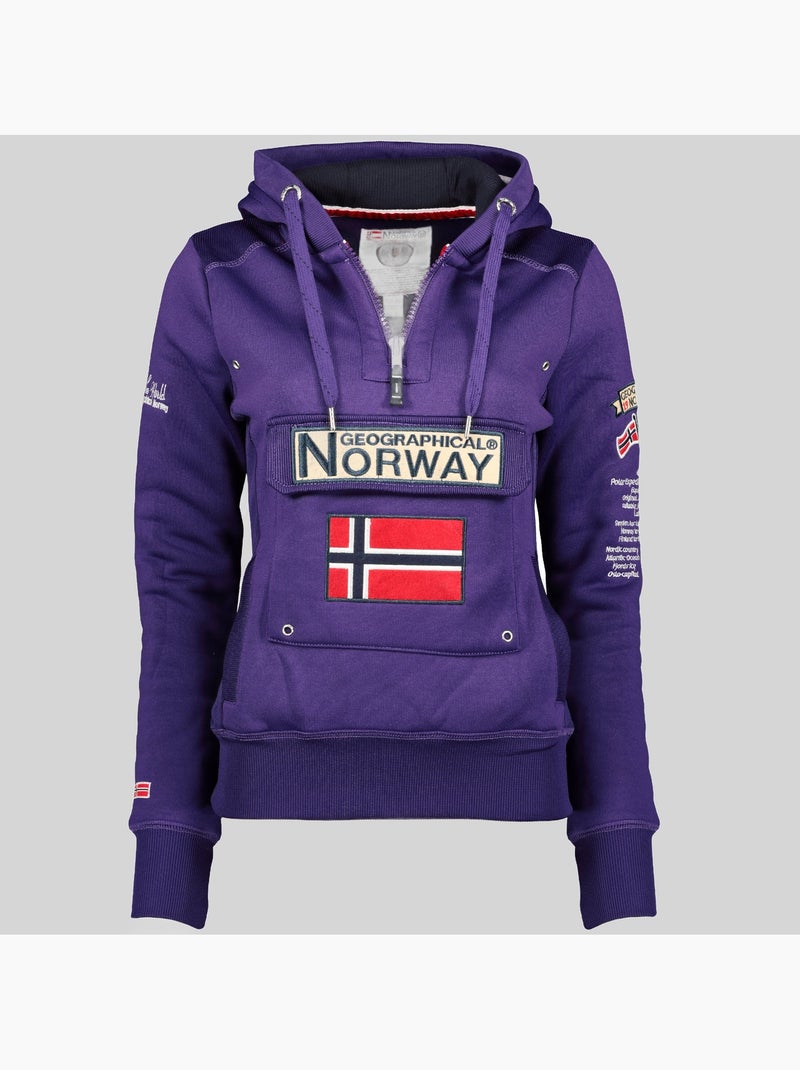 Felpa con cappuccio gymclass – geographical norway Viola - Kiabi