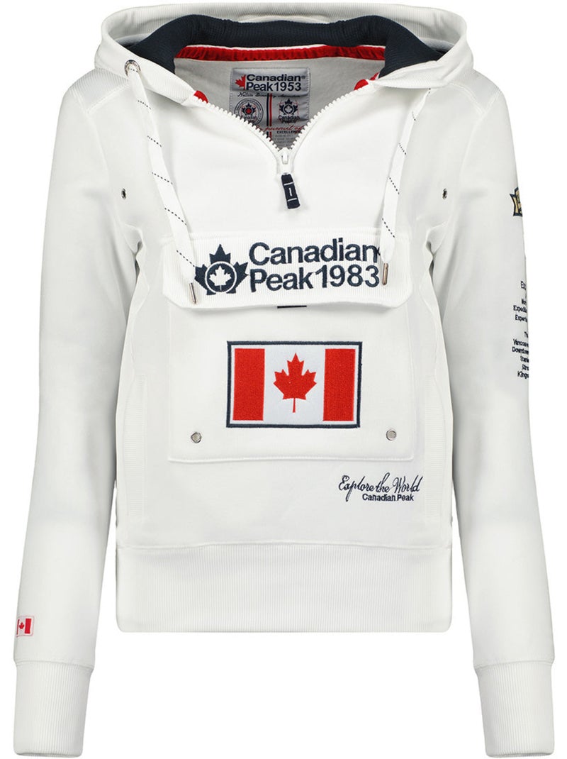Felpa con cappuccio gyrelle – canadian peak Bianco - Kiabi