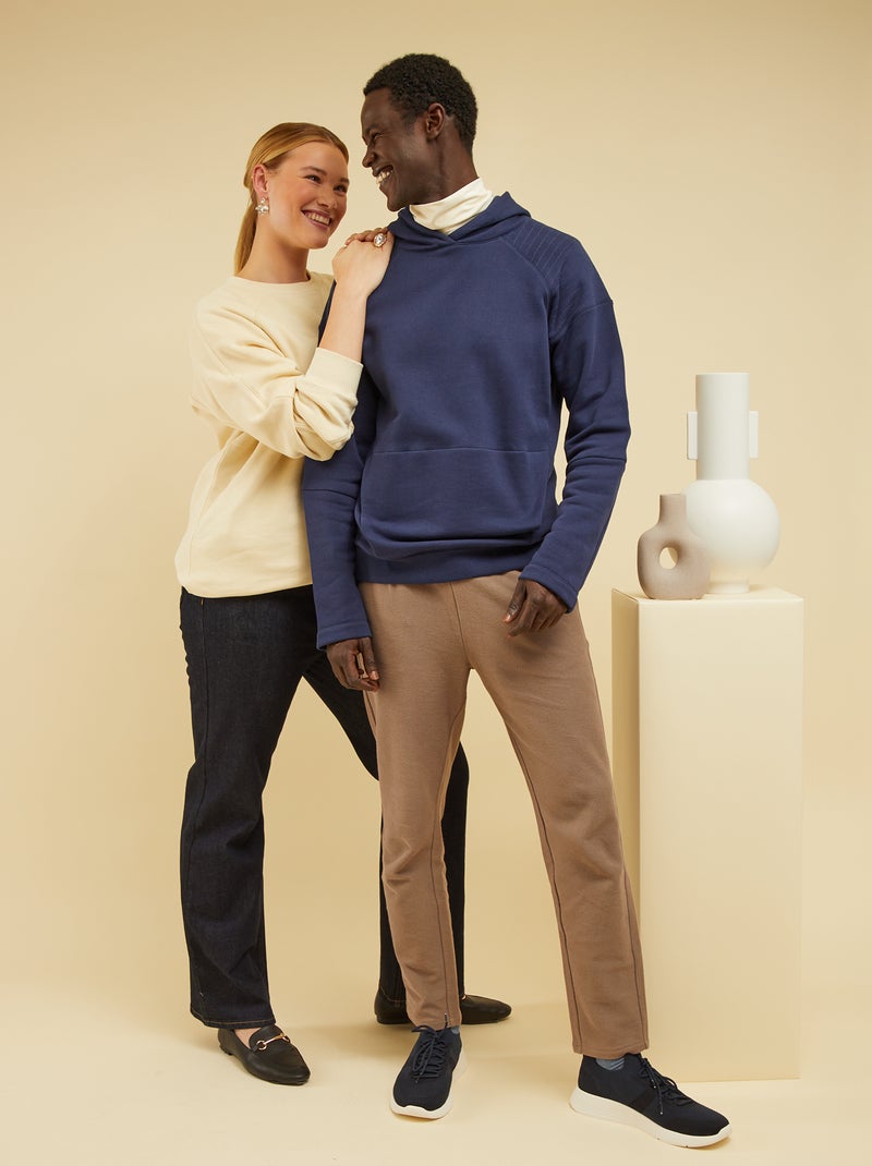 Felpa con cappuccio in cotone blu nero - Kiabi