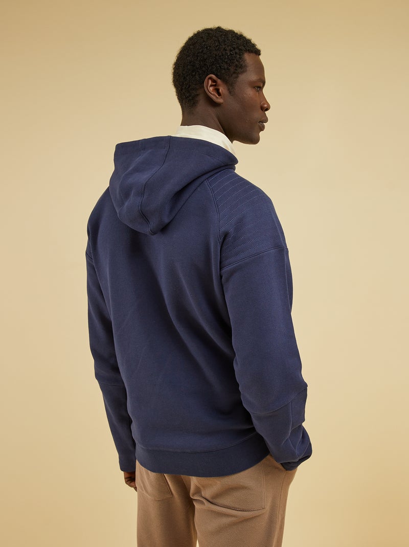 Felpa con cappuccio in cotone blu nero - Kiabi