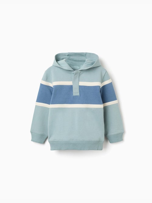 Felpa con cappuccio in cotone con blocchi di colore - Kiabi