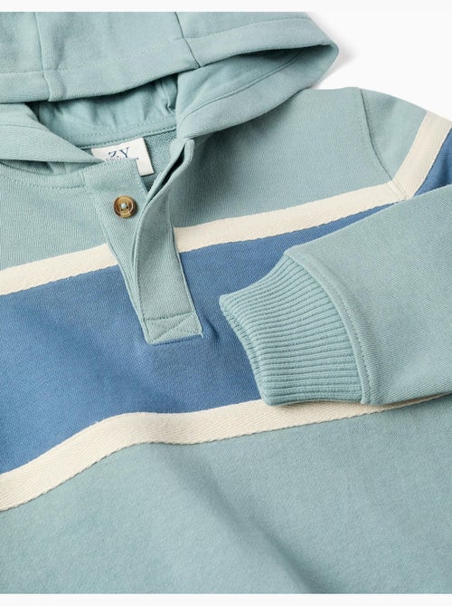 Felpa con cappuccio in cotone con blocchi di colore - Kiabi