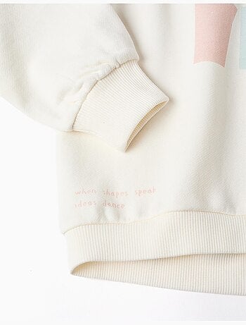 Felpa con cappuccio in cotone con stampa di cuori
