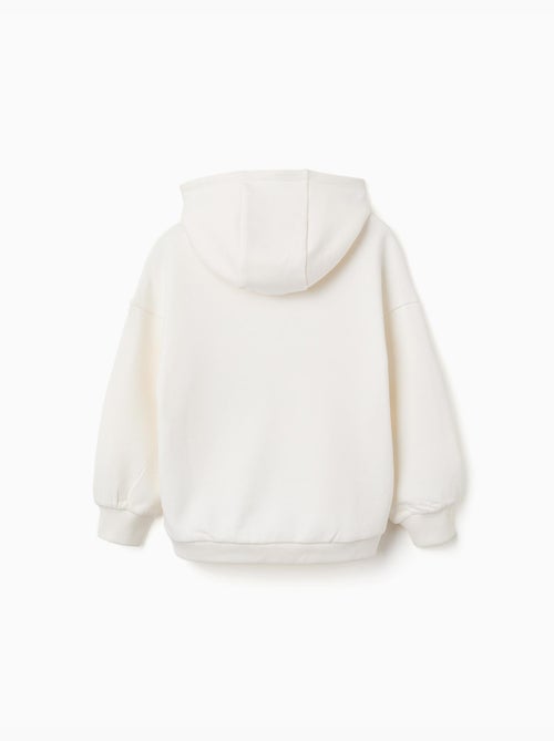 Felpa con cappuccio in cotone con stampa di cuori - Kiabi