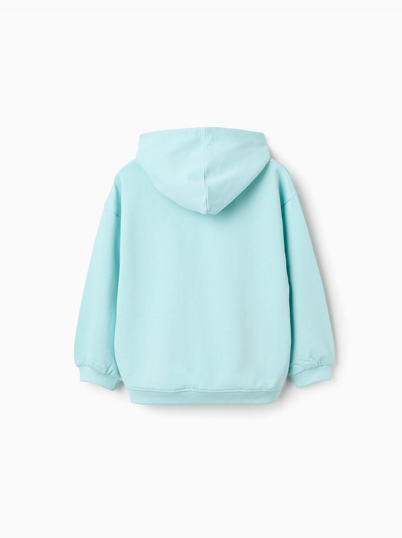 Felpa con cappuccio in cotone con stampa stitch Blu chiaro - Kiabi