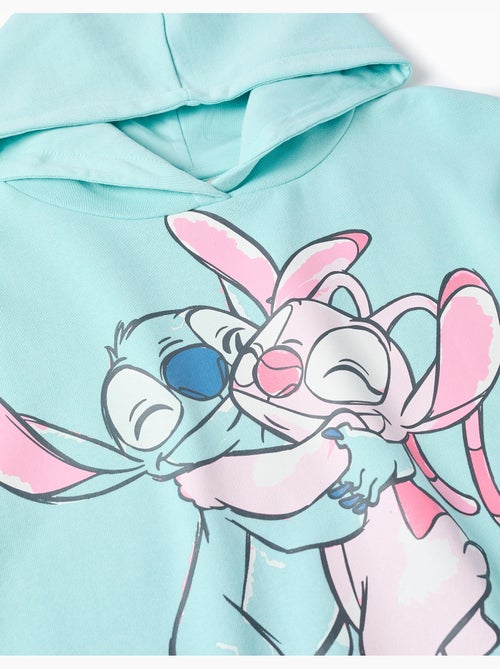 Felpa con cappuccio in cotone con stampa stitch - Kiabi