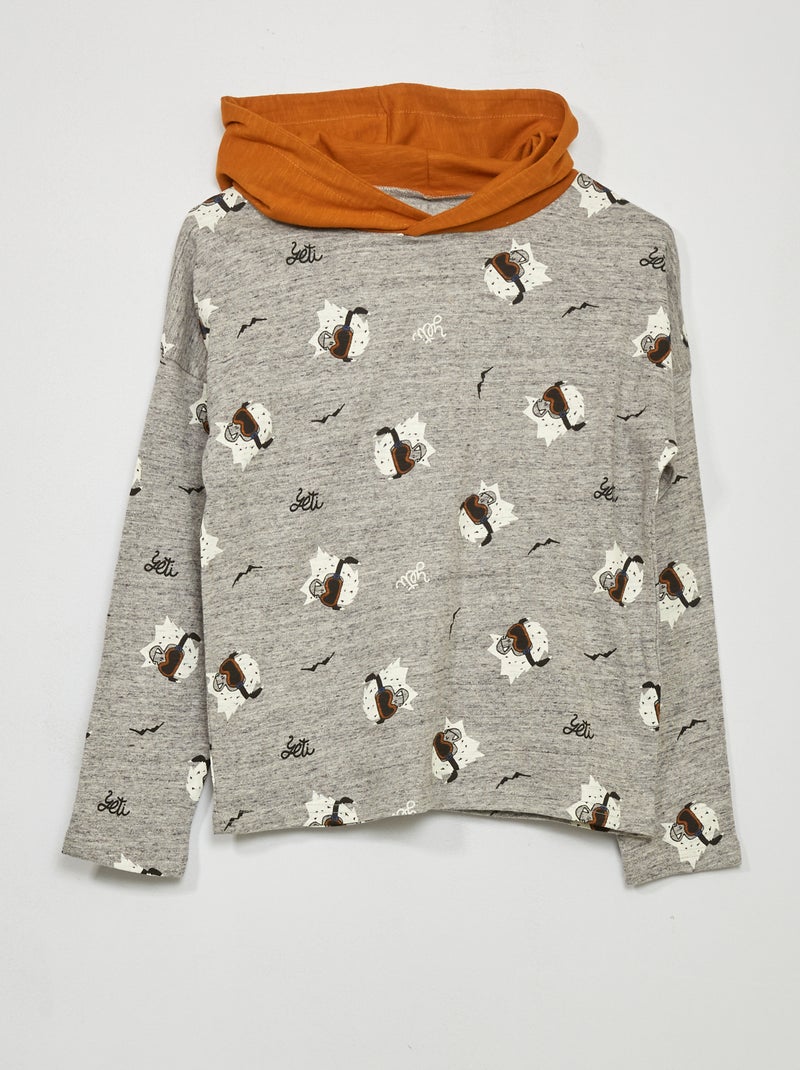 Felpa con cappuccio in cotone GRIGIO - Kiabi