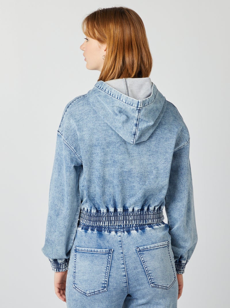 Felpa con cappuccio in denim BLU - Kiabi