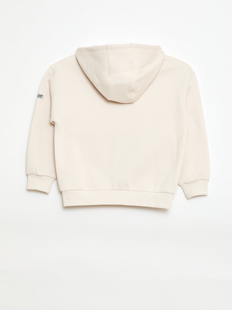 Felpa con cappuccio in felpa garzata Beige - Kiabi