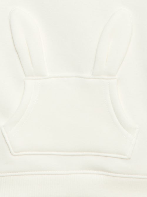 Felpa con cappuccio in felpa garzata con coniglietto - Kiabi