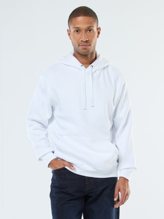 Felpa con cappuccio in felpa garzata con tasca a marsupio