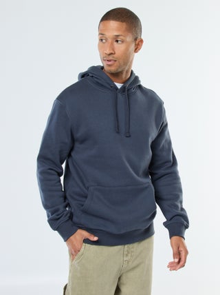 Felpa con cappuccio in felpa garzata con tasca a marsupio