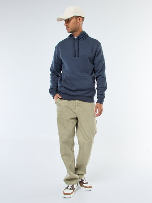 Felpa con cappuccio in felpa garzata con tasca a marsupio - Kiabi