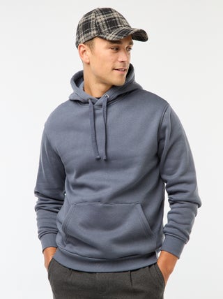 Felpa con cappuccio in felpa garzata con tasca a marsupio