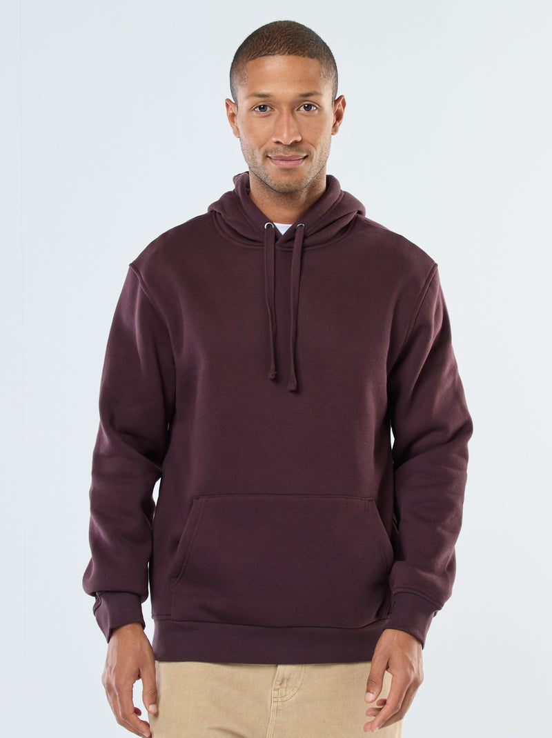 Felpa con cappuccio in felpa garzata con tasca a marsupio Viola - Kiabi