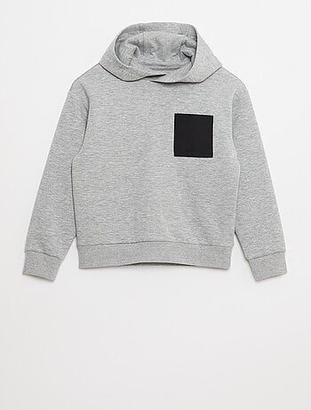 Felpa con cappuccio in felpa leggera con taschino sul petto