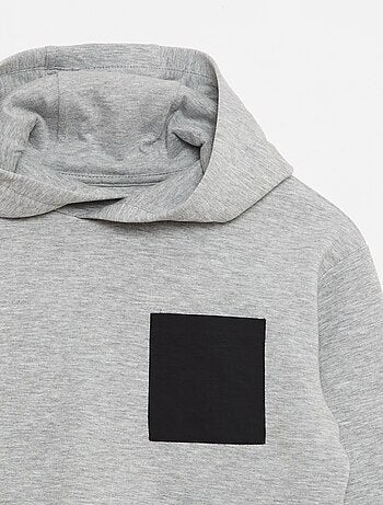 Felpa con cappuccio in felpa leggera con taschino sul petto