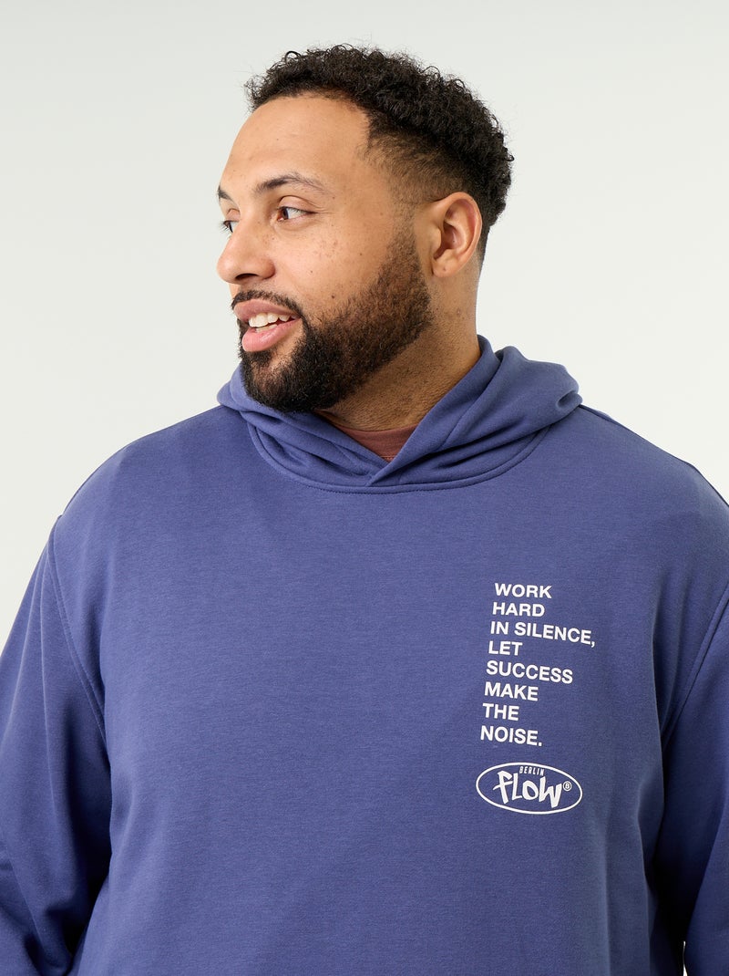 Felpa con cappuccio in felpa non garzata Blu - Kiabi