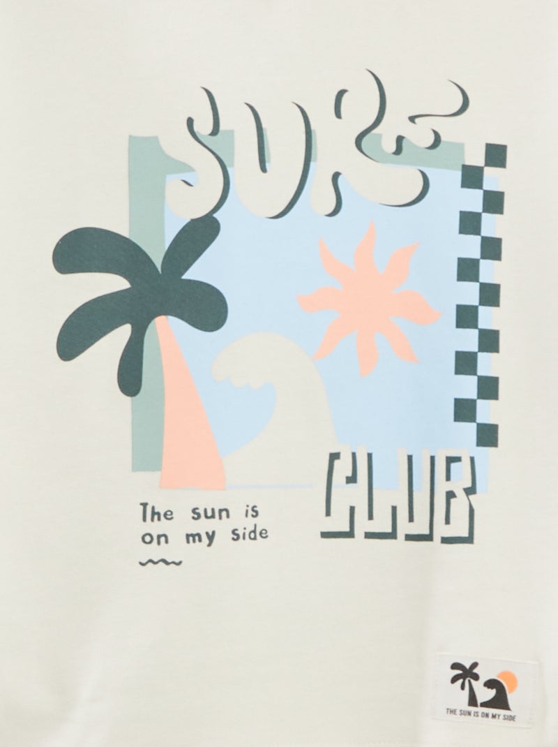 Felpa con cappuccio in french terry BEIGE - Kiabi