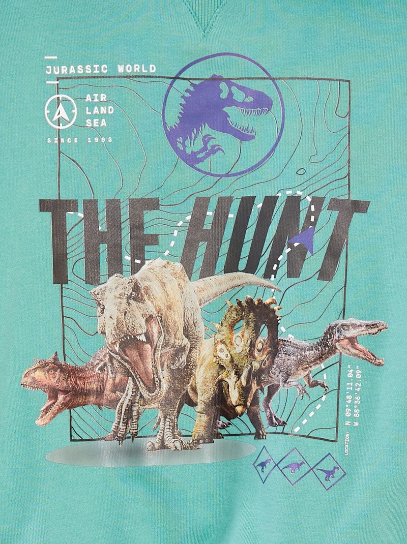 Felpa con cappuccio in french terry 'Jurassic World' VERDE - Kiabi