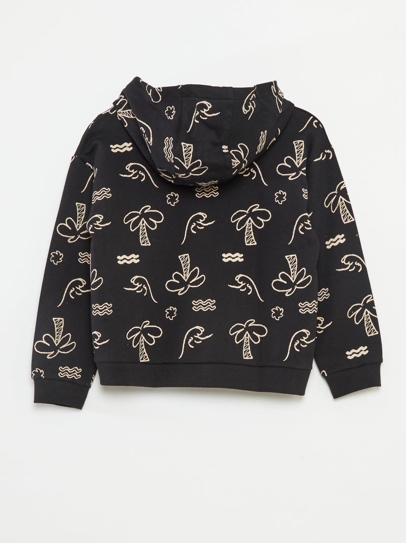 Felpa con cappuccio in french terry NERO - Kiabi