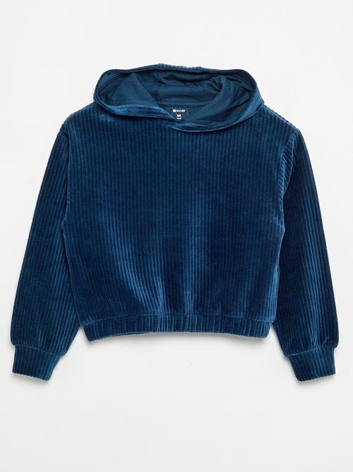 Felpa con cappuccio in maglia a costine - Kiabi