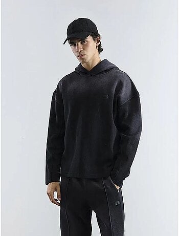 Felpa con cappuccio in maglia giesto