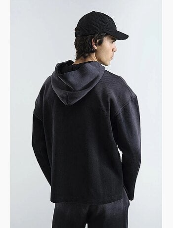 Felpa con cappuccio in maglia giesto