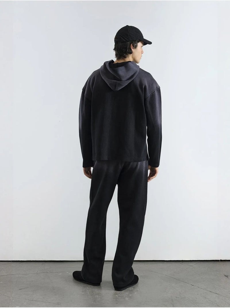 Felpa con cappuccio in maglia giesto Nero - Kiabi