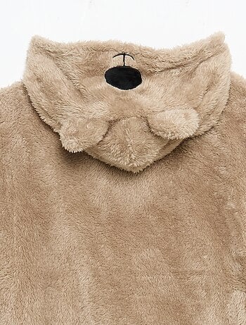 Felpa con cappuccio in maglia peluche