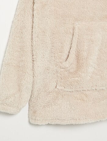 Felpa con cappuccio in maglia peluche