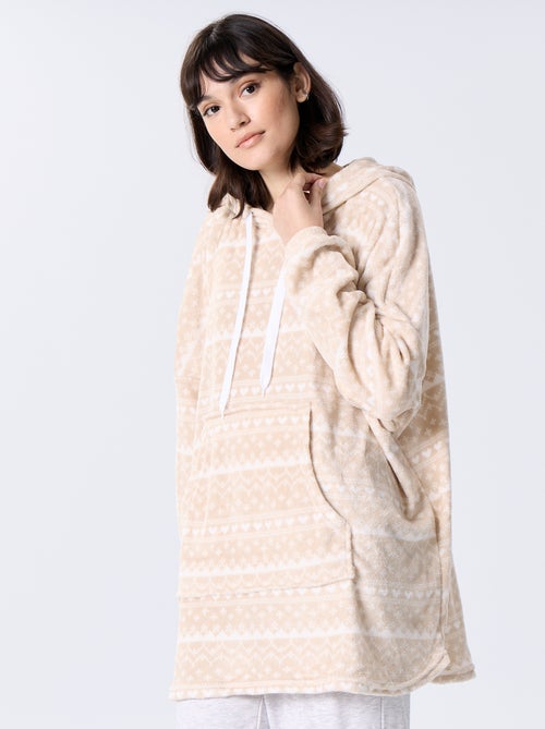 Felpa con cappuccio in maglia peluche - Kiabi