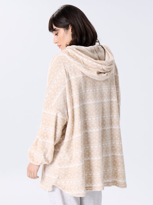 Felpa con cappuccio in maglia peluche - Kiabi