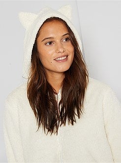 Felpa con cappuccio in maglia peluche - Kiabi