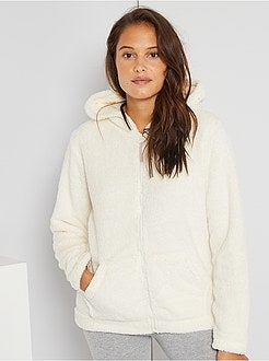 Felpa con cappuccio in maglia peluche - Kiabi