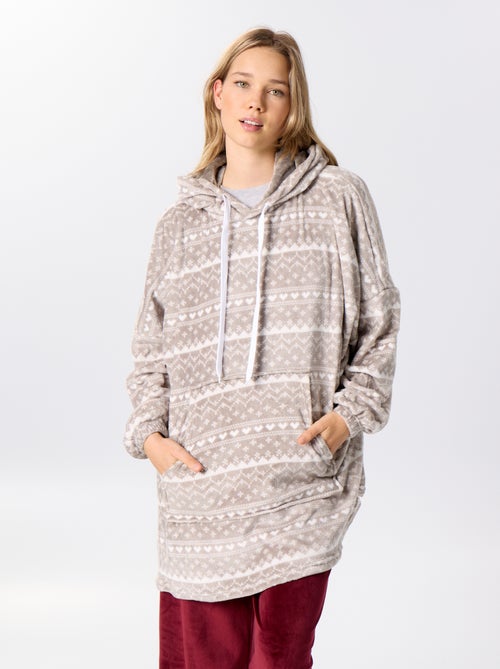 Felpa con cappuccio in maglia peluche - Kiabi