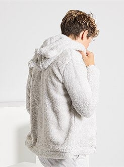 Felpa con cappuccio in maglia peluche - Kiabi