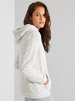 Felpa con cappuccio in maglia peluche - Kiabi