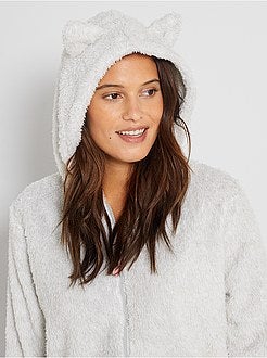 Felpa con cappuccio in maglia peluche - Kiabi