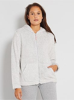Felpa con cappuccio in maglia peluche - Kiabi