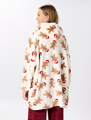 Felpa con cappuccio in maglia peluche 'Natale'
