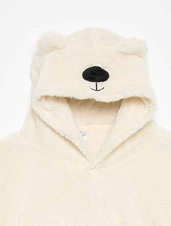 Felpa con cappuccio in maglia peluche