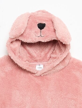 Felpa con cappuccio in maglia peluche