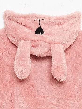Felpa con cappuccio in maglia peluche