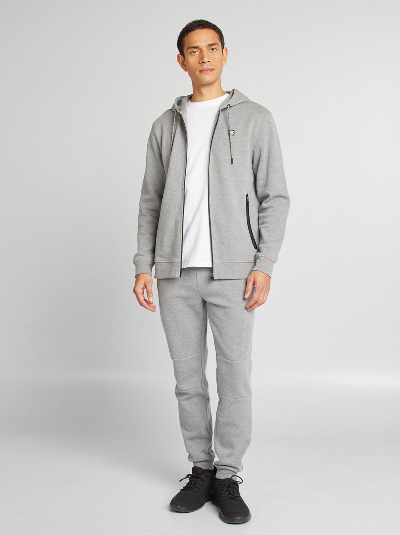 Felpa con cappuccio in maglia piqué GRIGIO - Kiabi